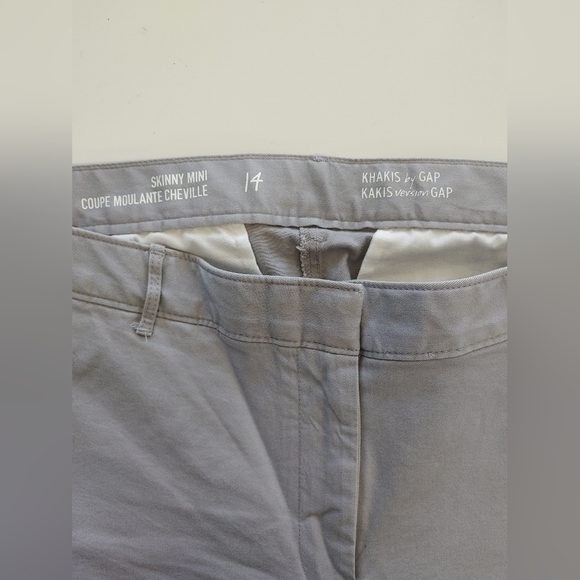 Gap Skinny Mini Grey Khaki's Size 14 - Picture 5 of 7
